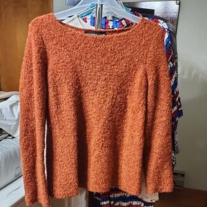 Josephine Chaus Burnt Orange Crew Neck Sweater Plush Cozy Fit